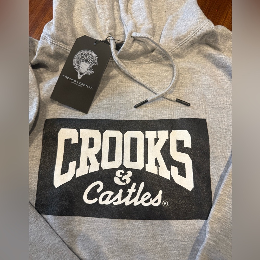 Crooks & Castles Gray Hoodie with Black & White Logo